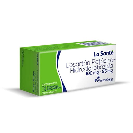 Foto de LOSARTAN P- HIDRO 100 MG-25 MG X 30 TAB LA SANTE
