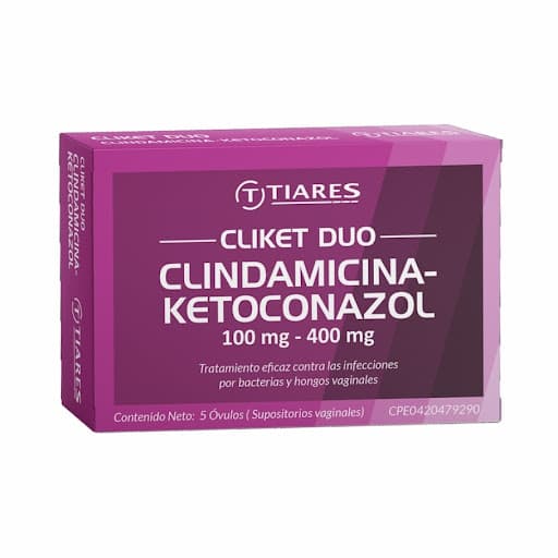 Foto de CLINDAMICINA - KETOCONAZOL 100 MG - 400 MG X 5 OVULOS VAG TIARES
