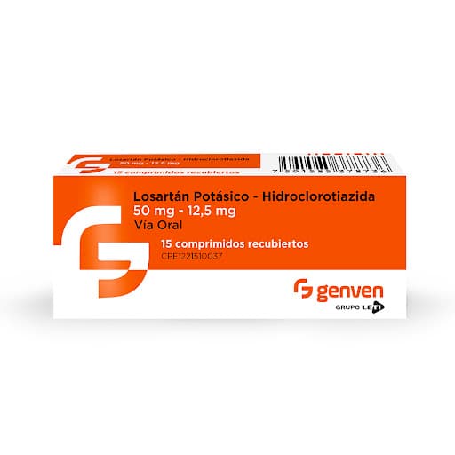 Foto de LOSARTAN POTASICO - HIDRO 50 MG-12,5 MG X 15 COMP REC GENVEN
