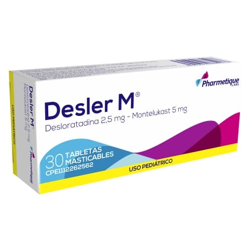 Foto de DESLER M 2,5-5 MG PED X 30 TAB MAS PHARMETIQUE