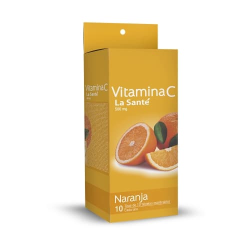 Foto de Vitamina c naranja 500 mg x 10 tab mast la sante