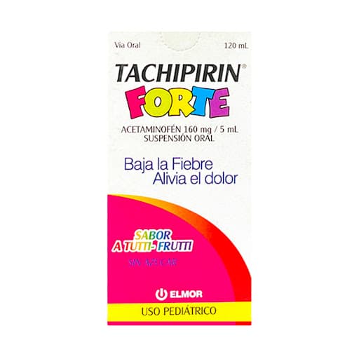 Foto de TACHIPIRIN FORTE PED SUSP 160 MG/5 ML X 120 ML ELMOR